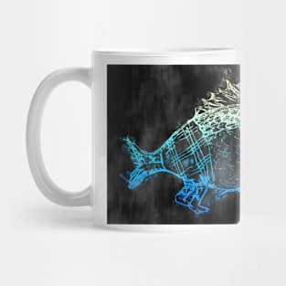 Lovely fantasy reptile creature in black and blue Mug